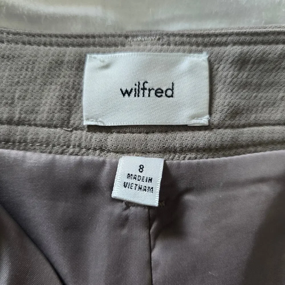 Aritzia Wilfred Astral Cargo High Waisted Micro Crepe Mini Skirt Nomad Taupe 8 - Picture 4 of 8